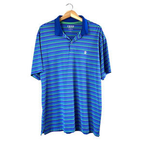 Men's Blue Striped Izod Polo Shirt L